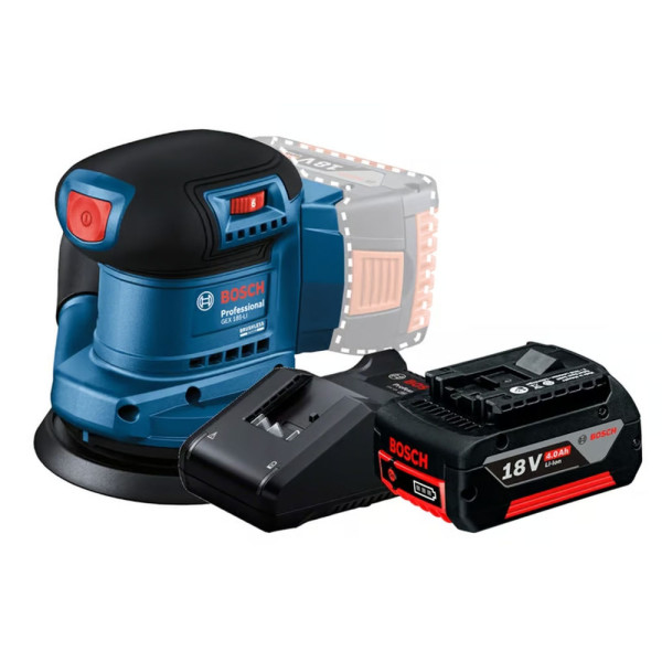LIJADORA BOSCH GEX 185 18V 1 BAT 4 AMP + CARG