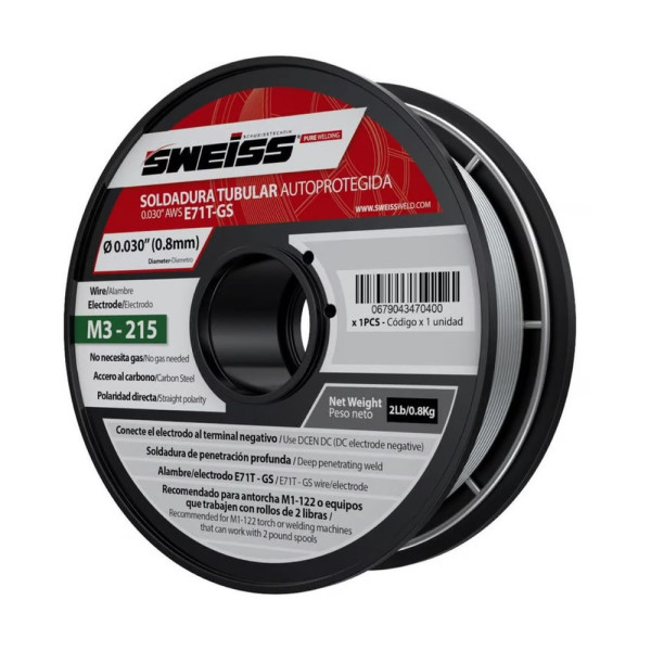 SOLDADURA SWEISS/ELITE MIG RAFC208 #0.030 ROLLO 1KG AUTOPROTEGIDO